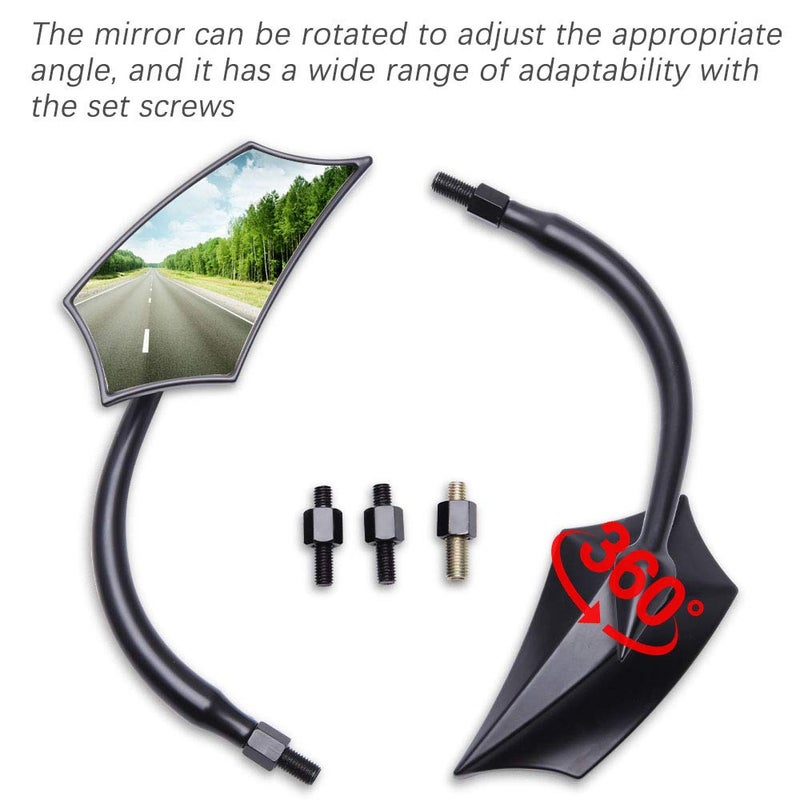 JMTBNO Universal 8MM 10MM Motorcycle Mirrors Rear View Black Compatible with Street Bike Sports Bike Chopper Cruiser Touring - Image 4